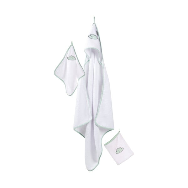 Asciugamano con cappuccio da bambini bianco in cotone 80x80 cm Happy Cloud – Roba