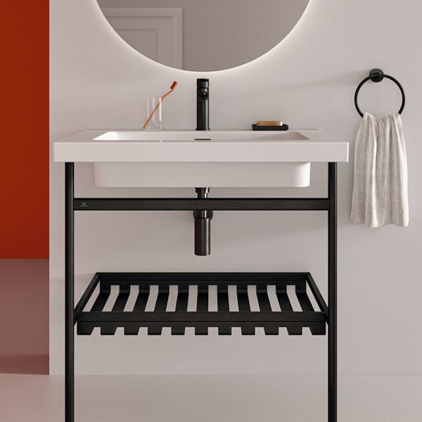 Scaffale in metallo nero da sotto lavabo 56x82 cm Conca - Ideal Standard-image-4