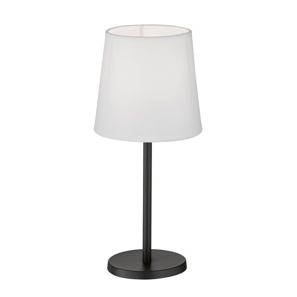 Lampada da tavolo bianca e nera con paralume in tessuto (altezza 30 cm) Eve - Fischer & Honsel