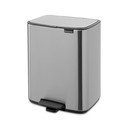 Cestino per la spazzatura color argento opaco in acciaio con pedale 12 l Bo – Brabantia