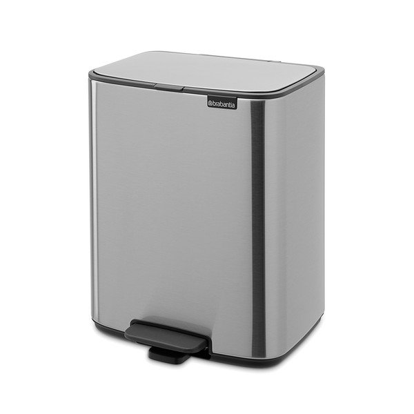 Cestino per la spazzatura color argento opaco in acciaio con pedale 12 l Bo – Brabantia