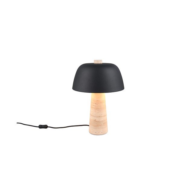 Lampada da tavolo nera e beige con paralume in metallo (altezza totale 41 cm) Timba – Trio Select-image-2
