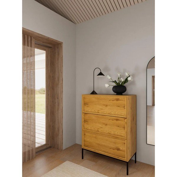 Credenza di colore naturale con effetto rovere 80x110x40 cm Palmdale – Actona-image-1