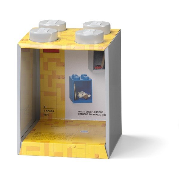 Mensola a muro grigia per bambini Brick 4 - LEGO®-image-3