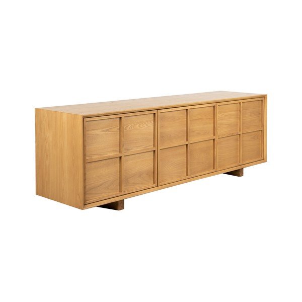 Mobile TV di colore naturale in frassino massiccio 160x54x42 cm Raster – Zuiver-image-2