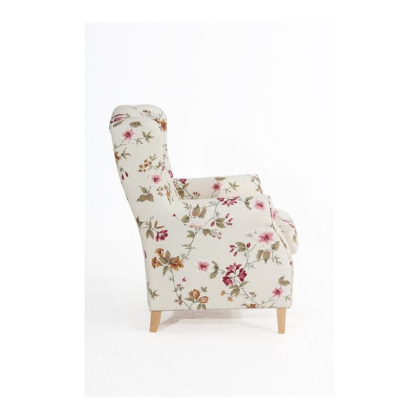 Poltrona a fiori bianchi e crema Lorris - Max Winzer-image-4