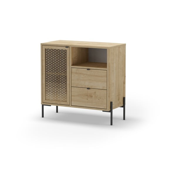 Mobile in rovere decorato in colore naturale 80x80 cm Inca - Marckeric-image-3