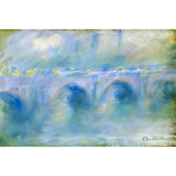 Riproduzione di un dipinto , 90 x 60 cm Claude Monet - Le Pont de Waterloo - Fedkolor