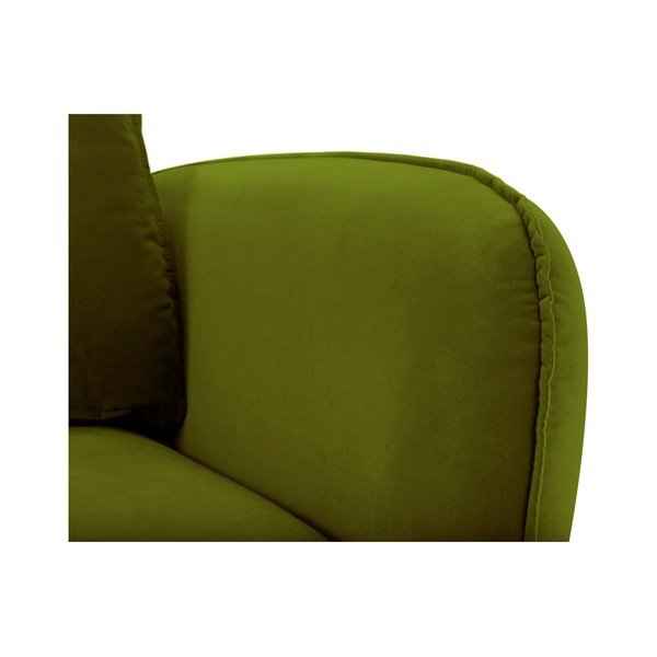 Poltrona in velluto verde con gambe nere Lento - Kooko Home-image-3