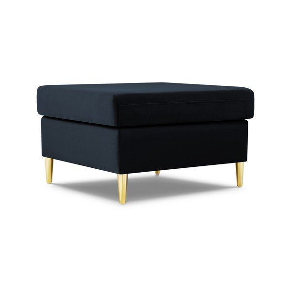 Poggiapiedi blu scuro con rivestimento in velluto Kyoto – Cosmopolitan Design-image-1