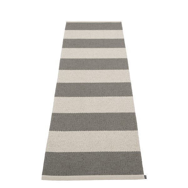 Passatoia da interno/esterno color antracite/color crema 70x225 cm Bob Charcoal Linen – Pappelina