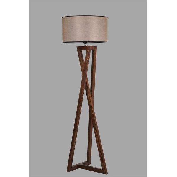 Lampada da terra marrone con paralume in tessuto (altezza totale 149 cm) Maçka – Opviq lights-image-1