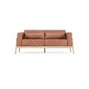 Divano in pelle di bufalo marrone cognac con struttura in rovere massiccio , 180 cm Fawn - Gazzda