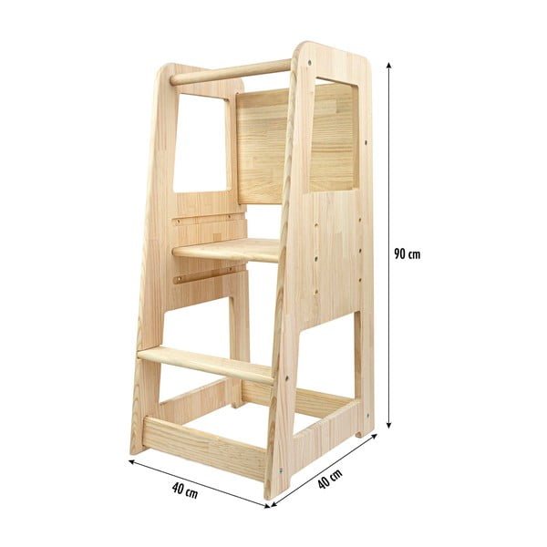 Torre didattica in legno di pino in colore naturale Montessori - Little Nice Things-image-2