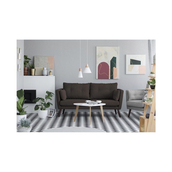 Divano 3 posti marrone Elena - Mazzini Sofas-image-1