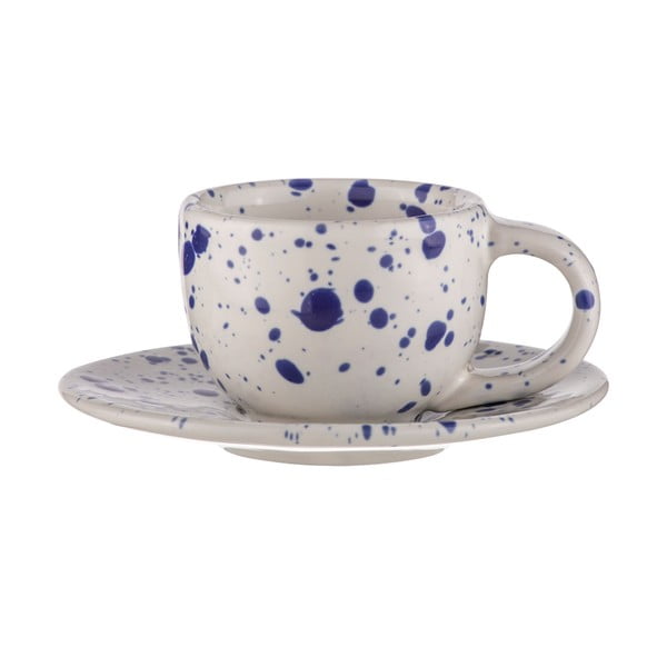Tazze da espresso in gres bianco e blu in set da 2 100 ml Carnival - Ladelle-image-1