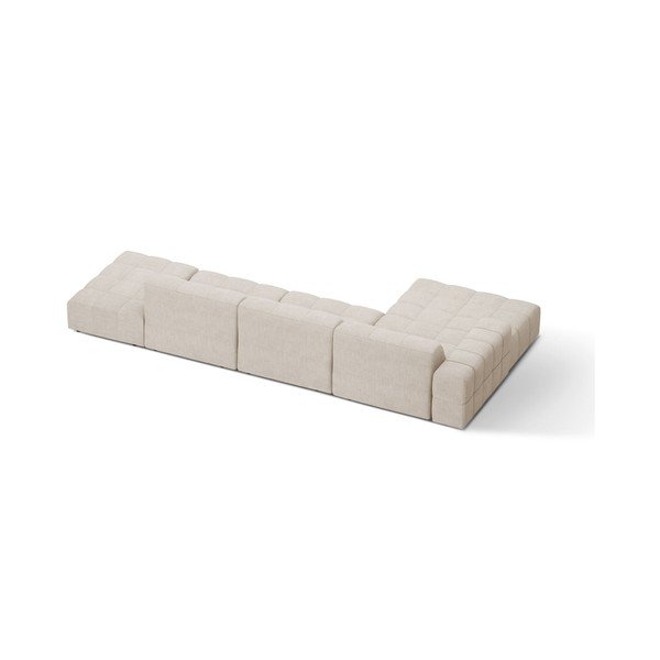 Divano angolare color crema (con penisola a sinistra/con chaise lounge) con rivestimento in ciniglia Chicago – Cosmopolitan Design-image-2