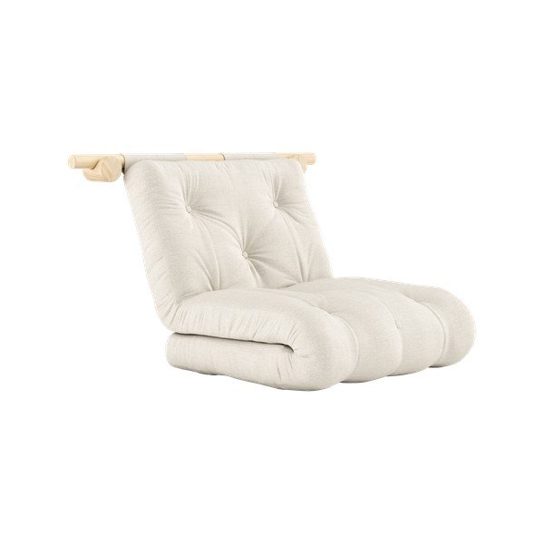 Poltrona di colore naturale allungabile con rivestimento in lino Hooked – Karup Design