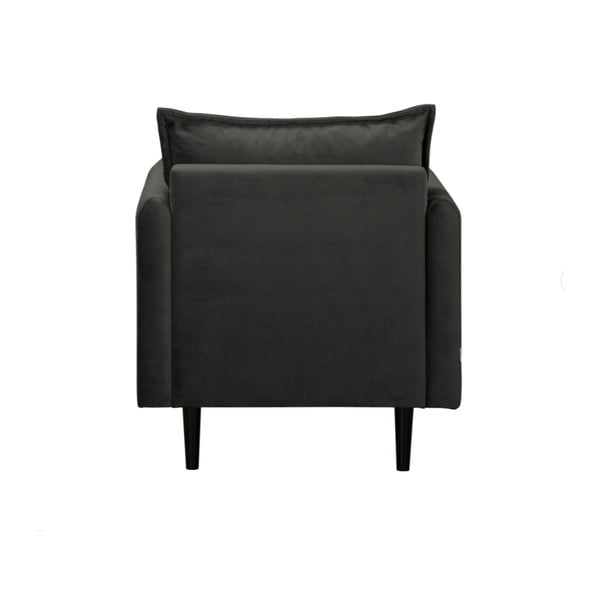 Poltrona grigio scuro con rivestimento in velluto Juli – Ropez-image-3