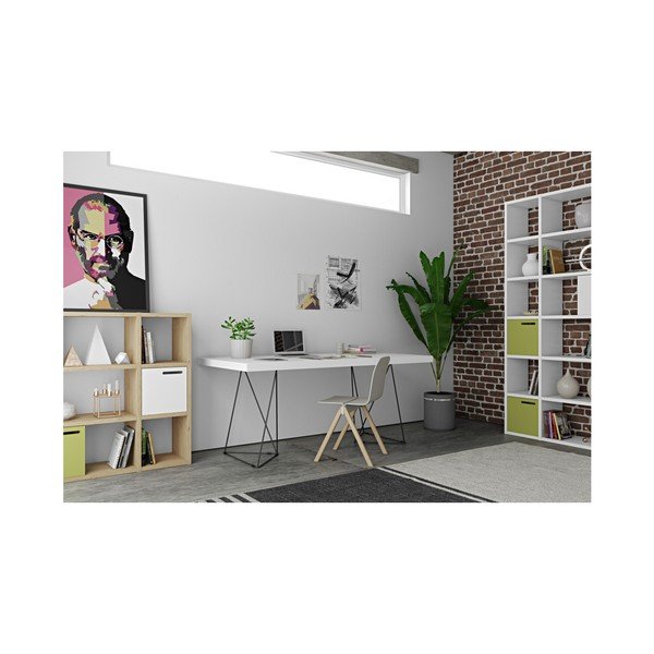 Tavolo da pranzo bianco con gambe in metallo Trestle, 90 x 160 cm Multi - TemaHome-image-4