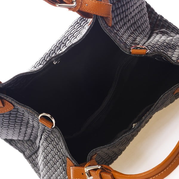 Borsa in pelle blu scuro Federica Bass Hydri - Federica Bassi-image-3