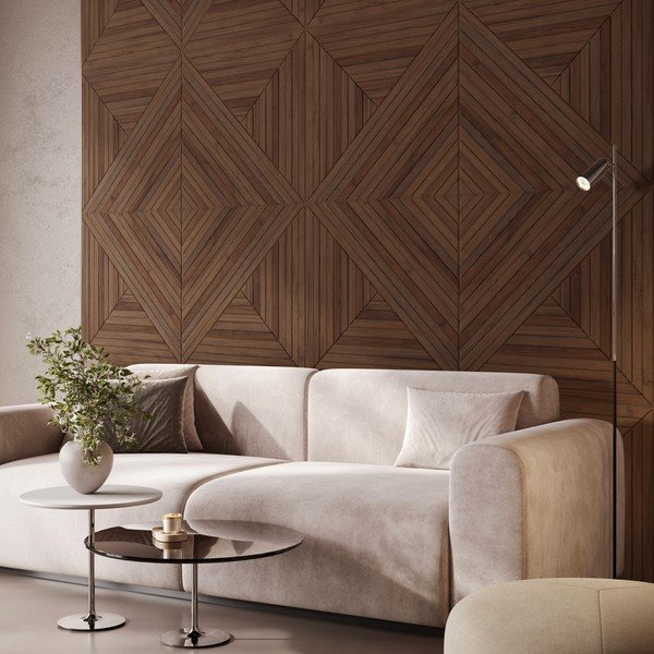 Set di pannelli acustici in tessuto 2 pz 60x60 cm Medium Timber II – Styler-image-1