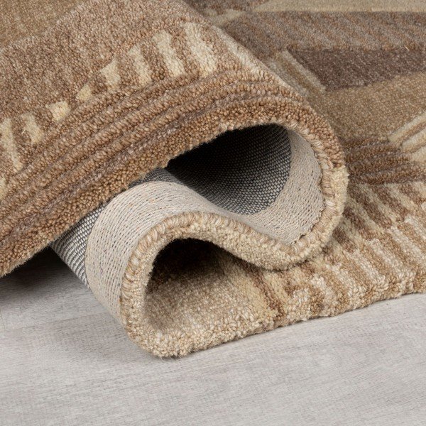 Tappeto in lana marrone tessuto a mano 200x290 cm Moda Asher - Flair Rugs-image-2
