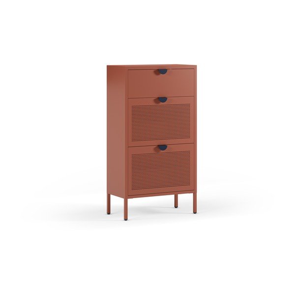 Scarpiera color terracotta in metallo 60x110x30 cm Sayla – Marckeric