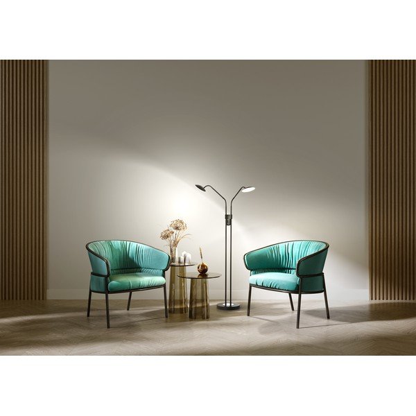 Lampada da terra a LED nera dimmerabile  con paralume in vetro (altezza 135 cm) Tallri - Fischer & Honsel-image-1