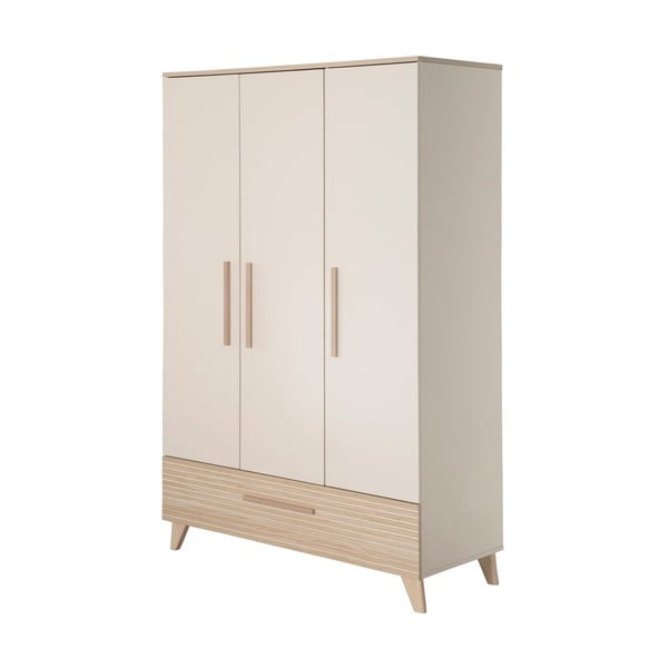 Armadio per bambini color crema/di colore naturale con effetto rovere 118x190x52 cm Sidney – Roba-image-2