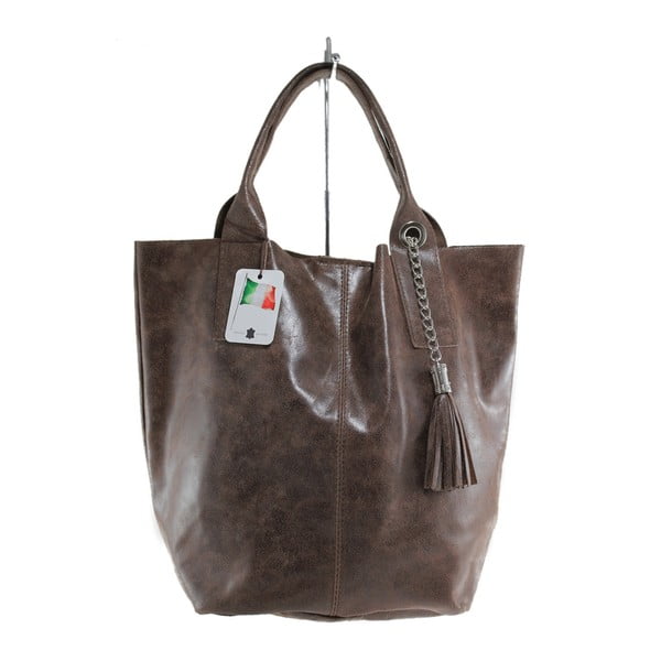 Borsa a mano in pelle marrone Moe - Chicca Borse