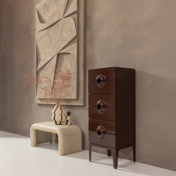 Set di tavolini da salotto color crema con effetto pietra 2 pz 42x92 cm Stani – WOOOD-image-1