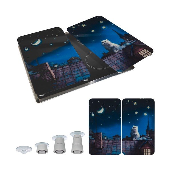 Set di 2 coperchi per fornelli in vetro temperato 30x52 cm - Maximex-image-2