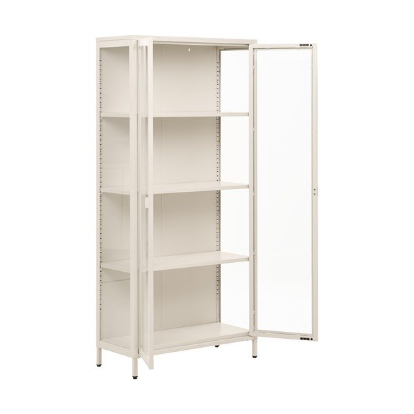 Vetrina color crema in acciaio 80x175x35 cm Brisbane – House Nordic-image-3
