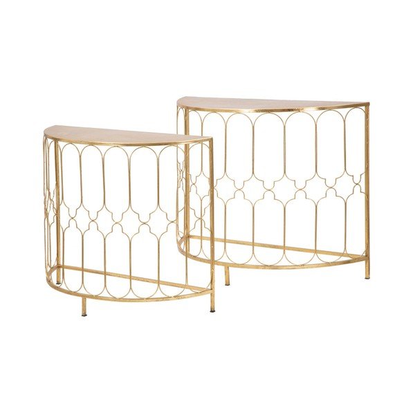 Set di 2 consolle con design Balconette dorato - Mauro Ferretti-image-2