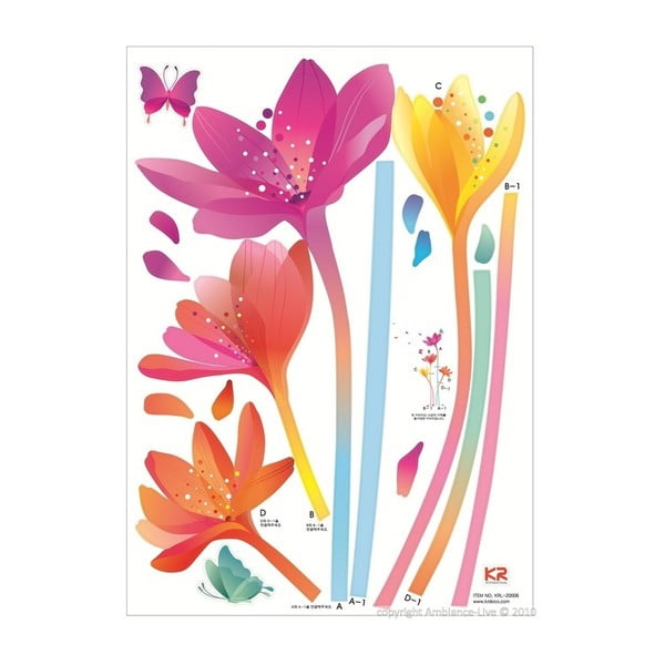 Set di adesivi Fiori Arcobaleno - Ambiance-image-2