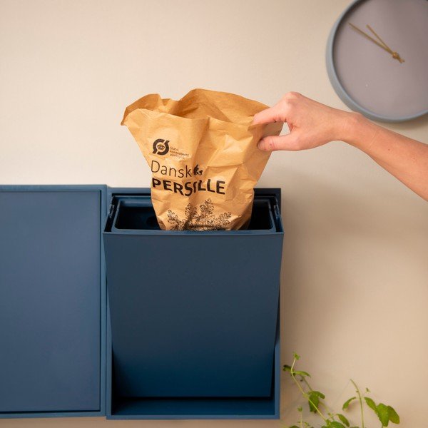 Cestino per la spazzatura blu in plastica riciclata per raccolta differenziata/da parete Recycling Box – ReCollector-image-1