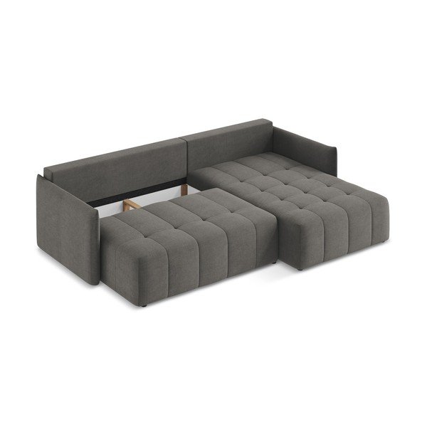 Divano angolare grigio scuro allungabile/con contenitore (con penisola a destra/con chaise lounge) Moku – Makamii-image-4