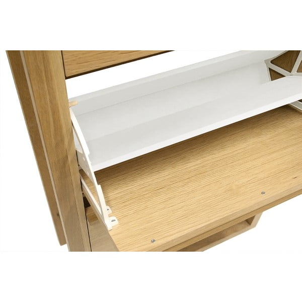 Scarpiera color naturale con trama in rovere con 3 ripiani NewEst - Woodman-image-3