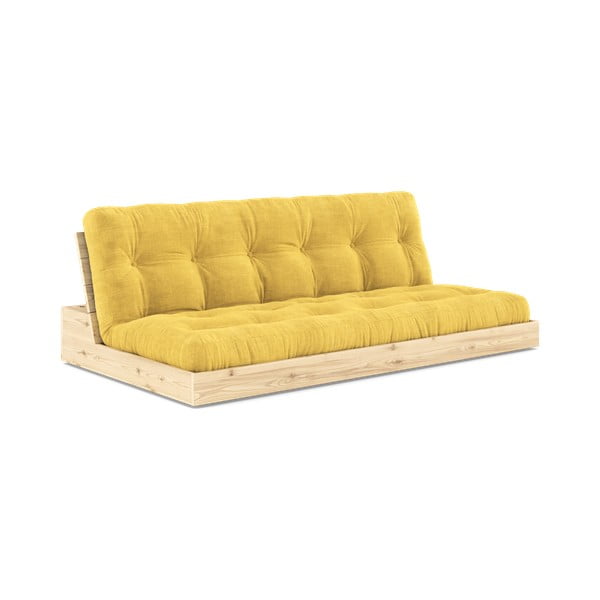 Divano letto in velluto a coste giallo 196 cm Base - Karup Design