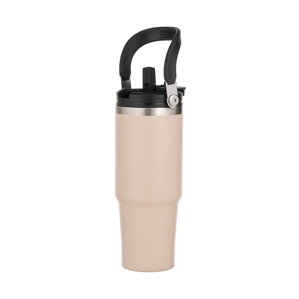 Bottiglia bottiglia da viaggio beige in acciaio inox 1 l Eco – Ladelle-image-2