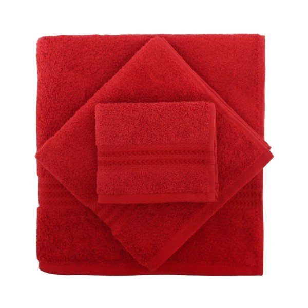 Set di 2 asciugamani in cotone rosso e asciugamano Rainbow - Foutastic