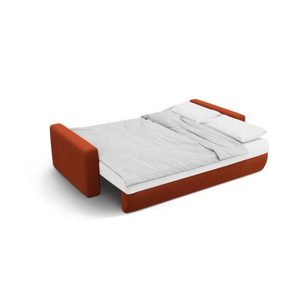 Divano color mattone allungabile con contenitore e rivestimento in velluto 238 cm Belfast – Cosmopolitan Design-image-3