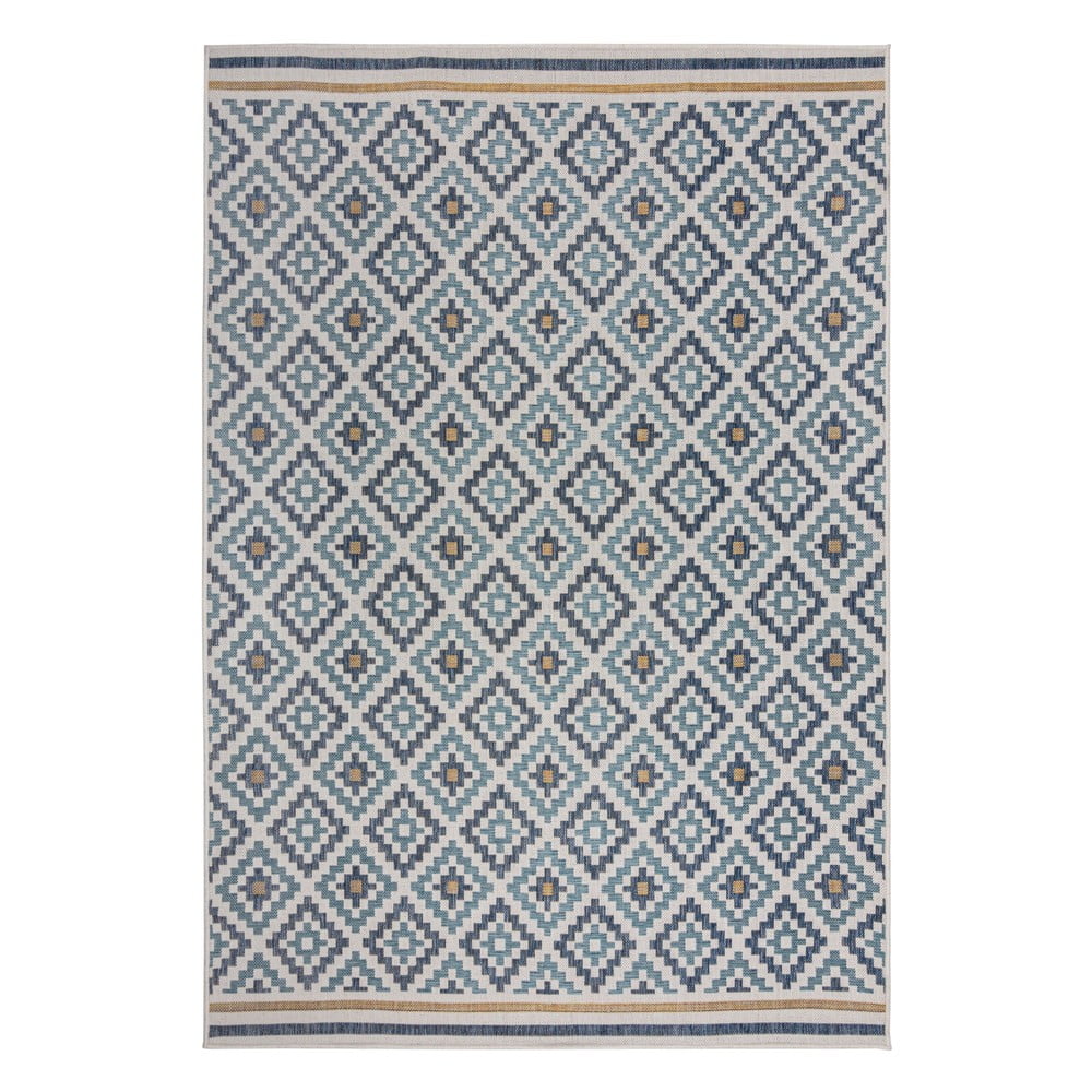 Tappeto da interno e esterno giallo e blu 200x290 cm Zia Trellis – Flair Rugs | Tappeti per esterni