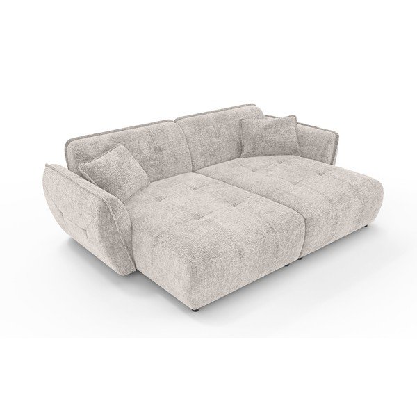 Divano beige con chaise lounge con rivestimento in ciniglia 252 cm Nelia Big – Ropez-image-2