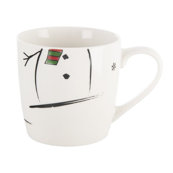 Set di tazze e ciotole in porcellana bianca con motivo natalizio 2 pezzi 350 ml - Orion-image-2