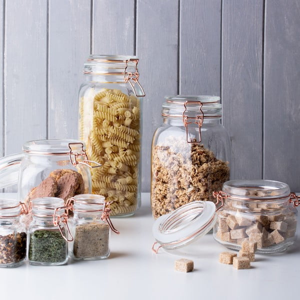 Vaso in vetro con dettagli color rame , 1,5 l - Sabichi-image-1