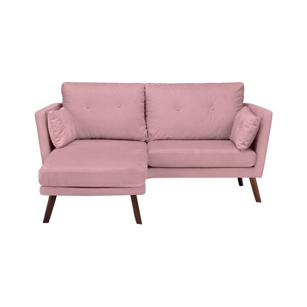 Divano a tre posti rosa chiaro Elena, con un lettino nell'angolo a sinistra - Mazzini Sofas-image-4