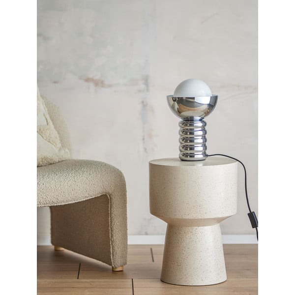 Lampada da tavolo argentata con paralume in vetro (altezza totale 32 cm) Spike – Bloomingville-image-1