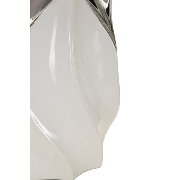 Lampada da tavolo bianca/argentata in ceramica con paralume in tessuto (altezza totale 51 cm) Shiney – Mauro Ferretti-image-3